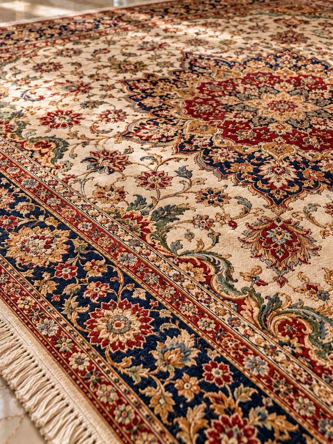Taj collection: Hand-knotted rug with a classic all-over design