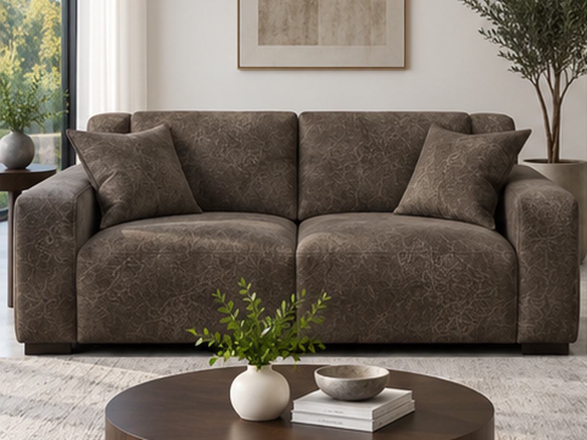 Briston velvet upholstery fabric, Dark Brown colorway