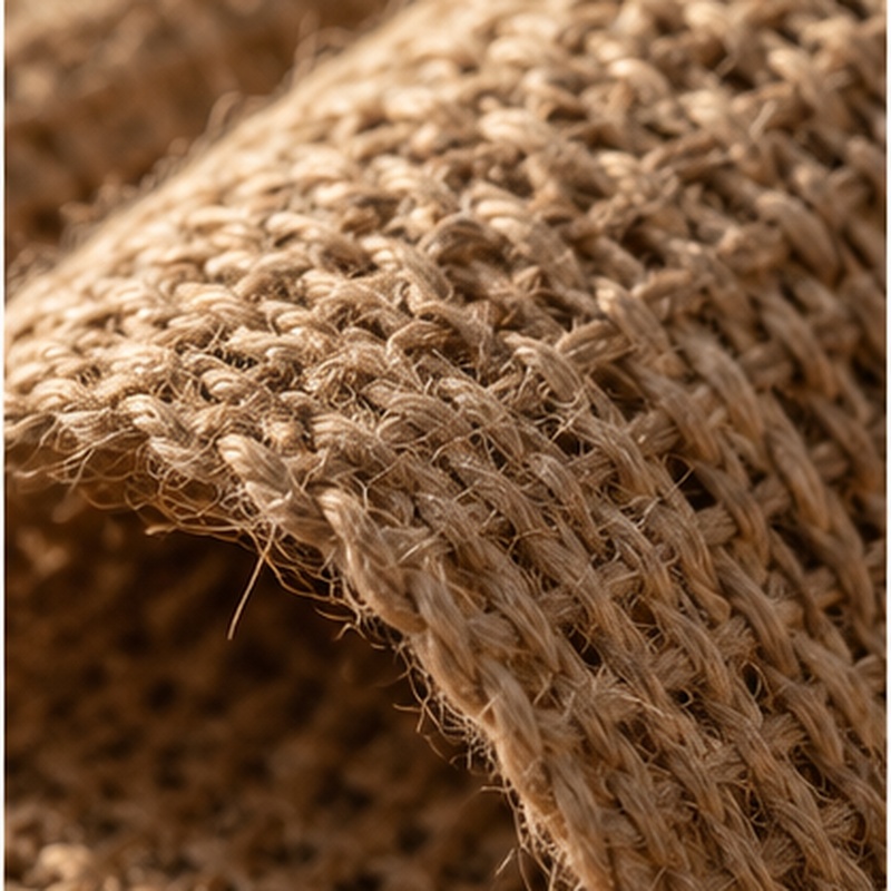 Close-up of woven jute fiber
