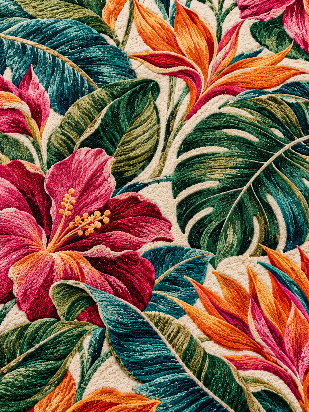 Hand-tufted rug with a gold and ivory marble-like design