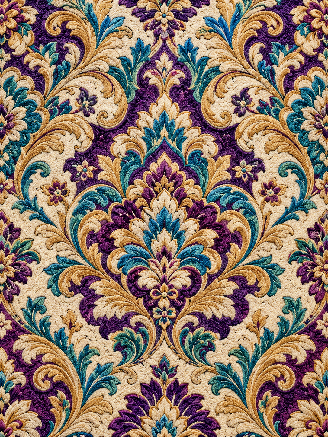Machine-woven rug with a precise pattern