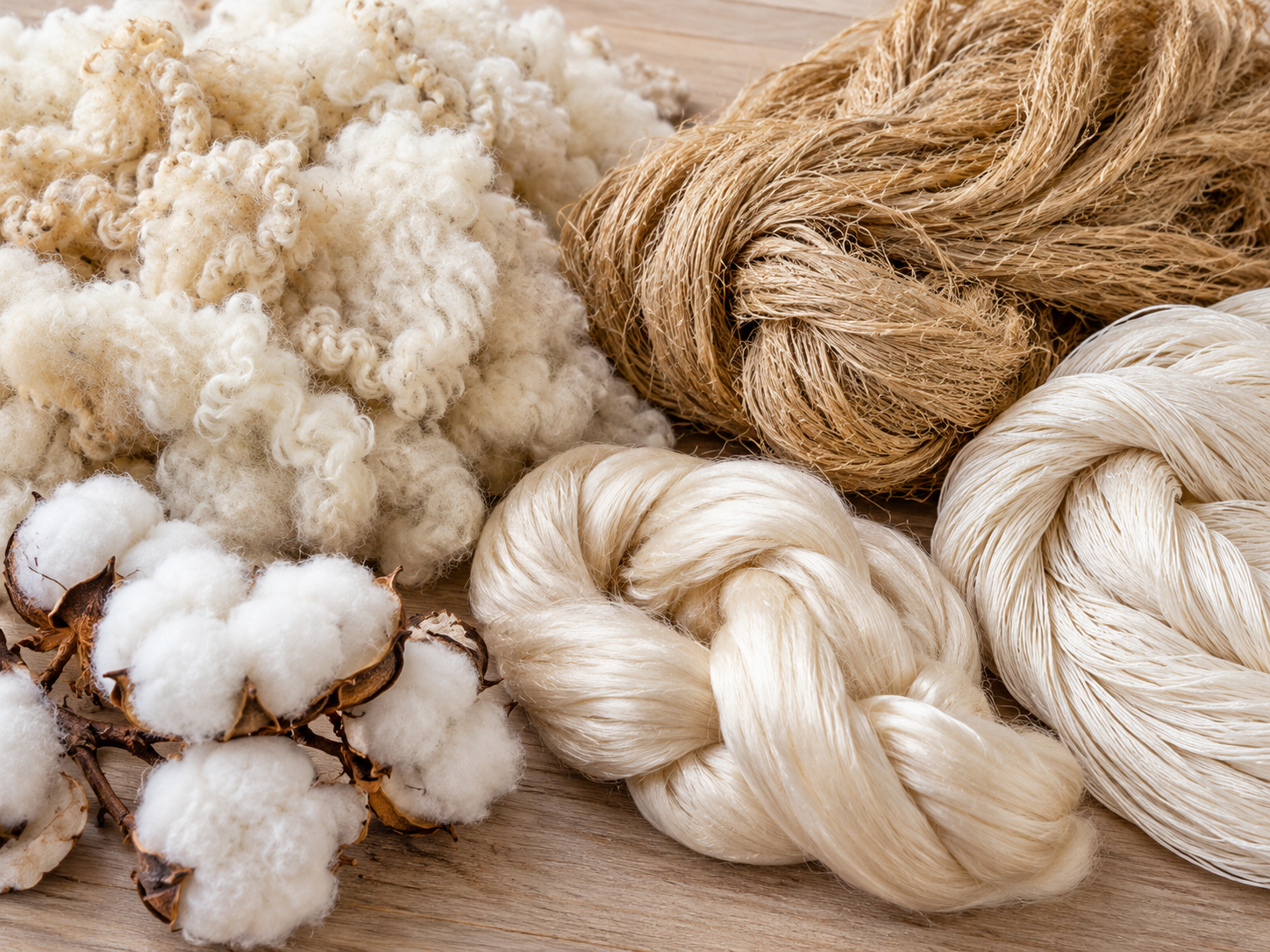 Close-up of soft natural wool fiber